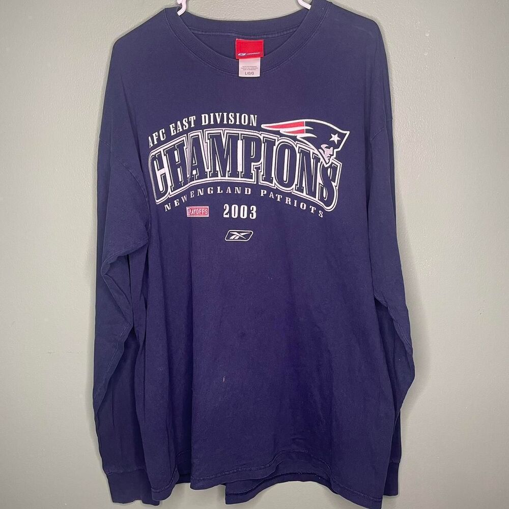 Vintage Reebok 2003 New England Patriots Champions Long Sleeve T-shirt Large